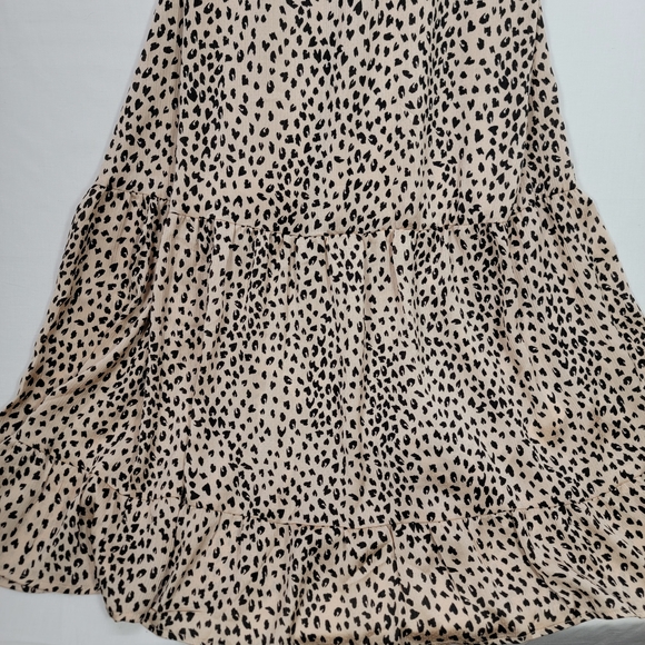 Cupshe Leopard Animal Print V Neck Lace Up Slip Maxi Dress Size Small - Picture 5 of 10